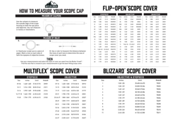 Image of Butler Creek Scope Caps Sizing Chart