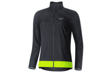 Image of GOREWEAR C3 Womens WINDSTOPPERR Classic Cycling Jacket in Black/Neon Yellow Medium 8-10 Slim fit Windproof 4F7B4E53, 100276-9908-40