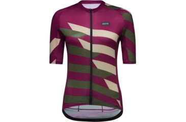 Image of GOREWEAR Spirit Signal Chaos Cycling Jersey Womens in Process Purple/Utility Green Medium 8-10 Form fit 9053E147, 101062-BQBH-40