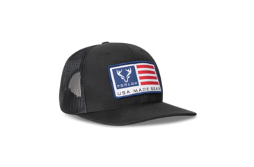 Image of Forloh USA Flag Patch Mesh Hat 04154DE7, Black, OSFA, 50914-US-OSFA