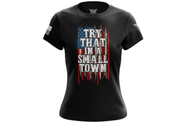 Image of Wethepeopleholsters.Com Try That in a Small Town Womens Short Sleeve Shirt, try-that-in-a-small-town-womens-short-sleeve-shirt