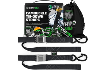 Image of Rhino USA 1.5 x 8 Cambuckle Tie-Down Straps 2-Pack A4566D83, Red, RNO-CAMSOFT-RED