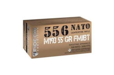 Image of Fiocchi Shooting Dynamics Rifle Ammo 5.56mm NATO 55 gr FMJ 3240 fps 1000/ct Case, 556M193LC