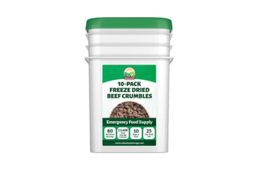 Image of Valley Food Storage Freeze Dried Beef Crumbles, 10 Pack + Bucket, V309-10