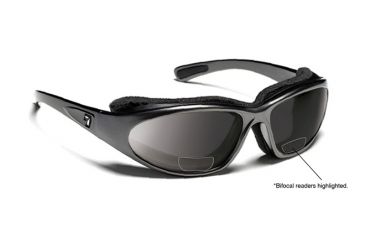 Image of 7 Eye Air Shield Bora Reading Sunglasses,SharpView Gray +1.50 Reader Lens,Charcoal Frame,L-XL 140341B