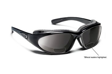 Image of 7 Eye Air Shield Bora Reading Sunglasses,SharpView Gray +3.00 Reader Lens,Glossy Black Frame,L-XL 140541F