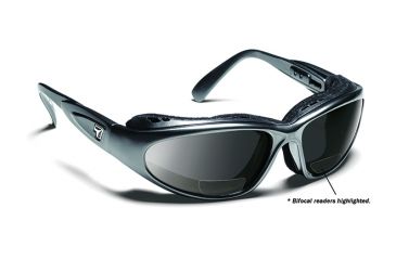 Image of 7 Eye Air Shield Cape Reading Sunglasses,SharpView Gray +1.50 Reader Lens,Charcoal Frame,S-L 190341B