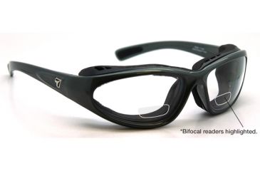 Image of 7 Eye Bora AirShield Sunglasses,Charcoal Frame,SharpView Clear +1.50 Reader Lens,L-XL 140340B