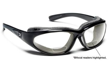 Image of 7 Eye Bora AirShield Sunglasses,Glossy Black Frame,SharpView Clear +2.50 Reader Lens,L-XL 140540F