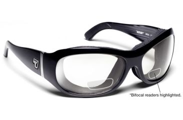 Image of 7 Eye Briza/ SharpView Clear +2.50 Reader Sunglasses, Glossy Black Frame, S-L 310540F