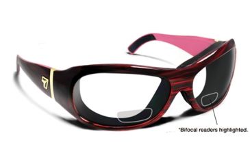 Image of 7 Eye Briza/ SharpView Clear +2.50 Reader Sunglasses, Ruby Frame, S-L 316940F