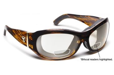 Image of 7 Eye Briza/ SharpView Clear +2.50 Reader Sunglasses, Sunset Tortoise Frame, S-L 310640F