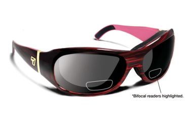 Image of 7 Eye Briza/ SharpView Gray +2.50 Reader Sunglasses, Ruby Frame, S-L 316941F