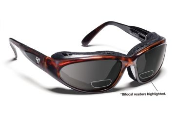 Image of 7 Eye Cape AirShield Sunglasses,Dark Tortoise Frame,SharpView Gray +2.50 Reader Lens,S-L 190641F
