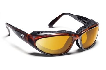 Image of 7 Eye Cape AirShield Sunglasses,Dark Tortoise Frame,SharpView Yellow Lens,S-L 190643