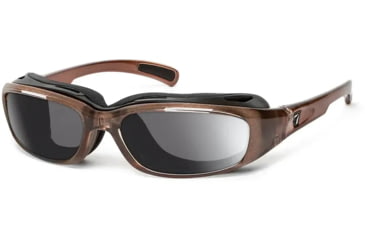 Image of 7 Eye Churada AirShield Sunglasses,Brown Crystal Frame,SharpView Gray +1.50 Reader Lens,S-M 164441B