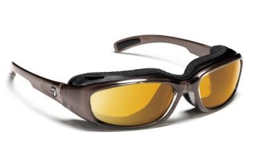 Image of 7 Eye Churada AirShield Sunglasses,Brown Crystal Frame,SharpView Yellow Lens,S-M 164443