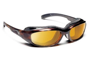 Image of 7 Eye Churada AirShield Sunglasses,Dark Tortoise Frame,SharpView Yellow Lens,S-M 160643