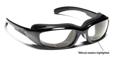 Image of 7 Eye Churada AirShield Sunglasses,Glossy Black Frame,SharpView Clear +2.00 Reader Lens,S-M 160540D