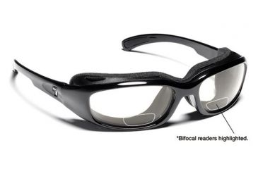 Image of 7 Eye Churada AirShield Sunglasses,Glossy Black Frame,SharpView Clear +2.50 Reader Lens,S-M 160540F