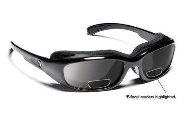 Image of 7 Eye Churada AirShield Sunglasses,Glossy Black Frame,SharpView Gray +2.00 Reader Lens,S-M 160541D