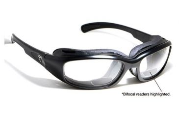 Image of 7 Eye Churada AirShield Sunglasses,Matte Black Frame,SharpView Clear +2.50 Reader Lens,S-M 160140F