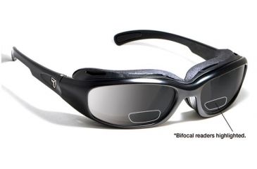 Image of 7 Eye Churada AirShield Sunglasses,Matte Black Frame,SharpView Gray +2.50 Reader Lens,S-M 160141F