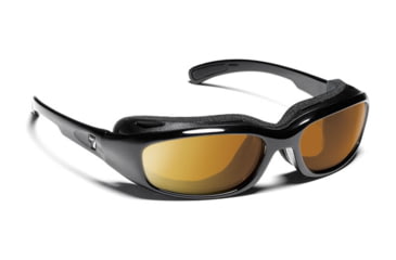 Image of 7 Eye Churada Sunglasses, Glossy Black Frame, Re-ACT NXT Copper Lens 160521