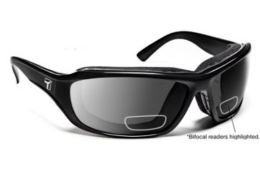 Image of 7 Eye Derby/ SharpView Gray +1.50 Reader Sunglasses, Glossy Black Frame, M-XL 240541B