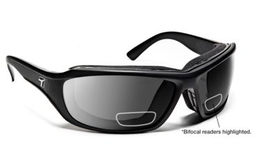 Image of 7 Eye Derby/ SharpView Gray +1.50 Reader Sunglasses, Matte Black Frame, M-XL 240141B