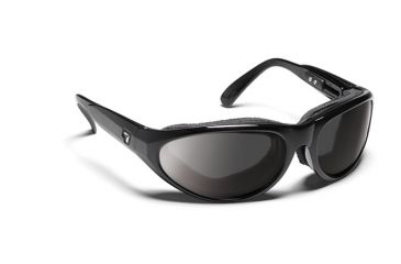 Image of 7 Eye Diablo Panoptx Cyclone Foam Sunglasses, Glossy Black Frame, SharpView Gray Lens 170541