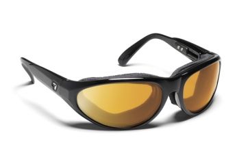 Image of 7 Eye Diablo AirShield Sunglasses,Glossy Black Frame,SharpView Yellow Lens,M-L 170543