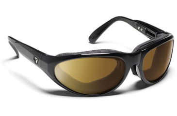Image of 7 Eye Diablo Panoptx Cyclone Foam Sunglasses, Glossy Black Frame, Re-ACT NXT Polarized Copper HP Lens 170557 