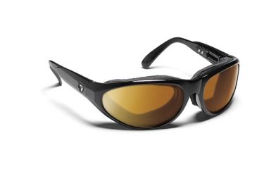 Image of 7 Eye Diablo Panoptx Cyclone Foam Sunglasses, Glossy Black Frame, Re-ACT NXT Copper Lens 170521