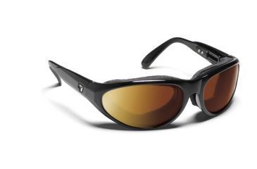 Image of 7 Eye Diablo Panoptx Cyclone Foam Sunglasses, Glossy Black Frame, Sharp View Copper Lens 170530