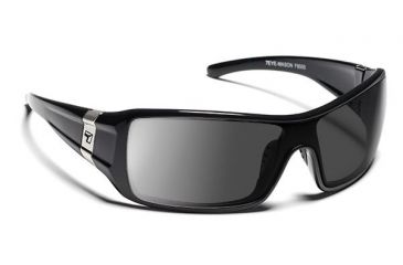 Image of 7 Eye Mason Sunglasses, Glossy Black Frame, SharpView Polarized Gray PC Lens 850553