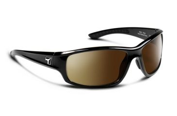 Image of 7 Eye Signature Series Rake Sunglasses,SharpView Polarized Copper Lens,Glossy Black Frame,M-XL 910554