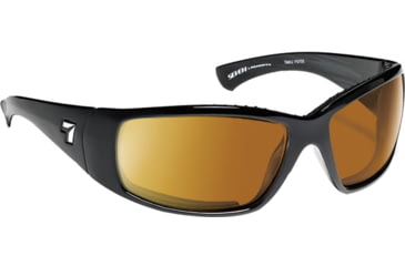 Image of 7 Eye Taku Full Wrap Sunglasses Glossy Black Frame Re Act Nxt Copper Lens 570521