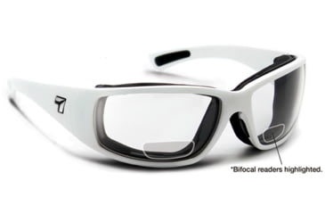 Image of 7 Eye Taku Plus/ SharpView Clear +2.50 Reader Sunglasses, Glacier White Frame, S-L 270040F
