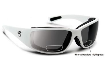 Image of 7 Eye Taku Plus/ SharpView Gray +1.50 Reader Sunglasses, Glacier White Frame, S-L 270041B