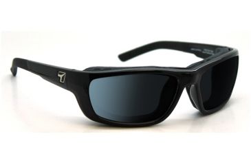 Image of 7 Eye Ventus AirShield Sunglasses,Glossy Black Frame,SharpView Polarized Gray Lens,S-M 130553