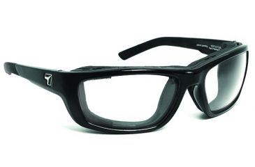Image of 7 Eye Ventus AirShield Sunglasses,Glossy Black Frame,SharpView Clear Lens,S-M 130540