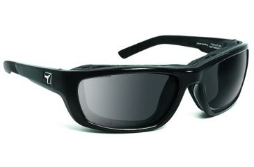 Image of 7 Eye Ventus AirShield Sunglasses,Glossy Black Frame,SharpView Gray Lens,S-M 130541