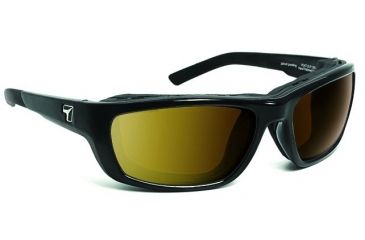 Image of 7 Eye Ventus AirShield Sunglasses,Glossy Black Frame,SharpView Polarized Copper Lens,S-M 130554