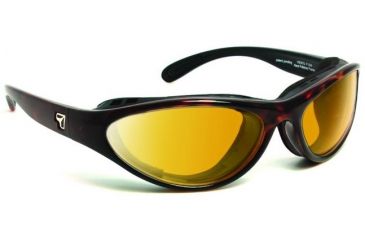 Image of 7 Eye Viento AirShield Sunglasses,Dark Tortoise Frame,SharpView Yellow Lens,S-M 150643