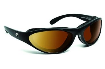 Image of 7 Eye Viento AirShield Sunglasses,Glossy Black Frame,SharpView Copper Lens,S-M 150542