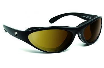 Image of 7 Eye Viento AirShield Sunglasses,Glossy Black Frame,SharpView Polarized Copper Lens,S-M 150554