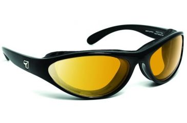 Image of 7 Eye Viento AirShield Sunglasses,Glossy Black Frame,SharpView Yellow Lens,S-M 150543