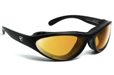 Image of 7 Eye Viento AirShield Sunglasses,Matte Black Frame,SharpView Yellow Lens,S-M 150143