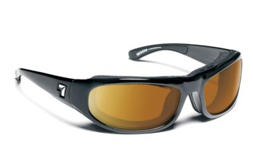 Image of 7 Eye Whirlwind Glossy Black Polarized Copper NXT Sunglasses 120557